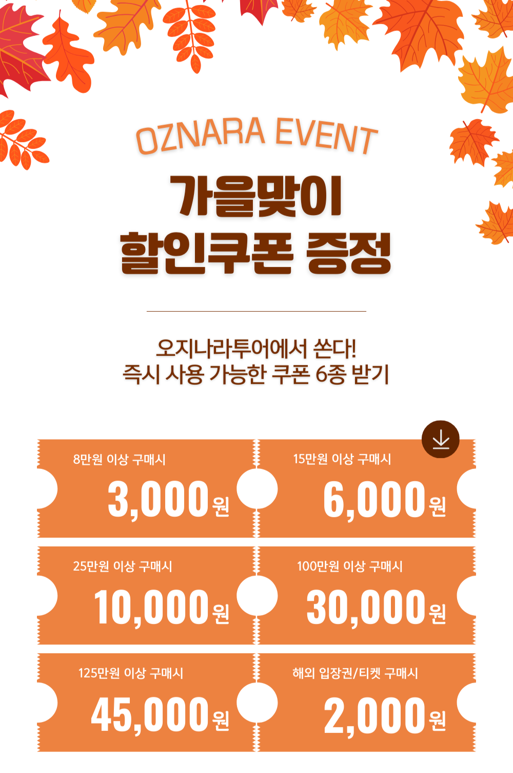 오지나라투어 가을맞이 이벤트